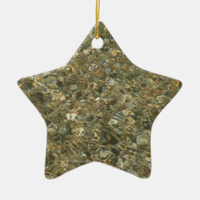 Shells Under Rippling Water Ceramic Ornament (Front)