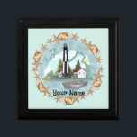 Shells Virginia Lighthouse Gift Box<br><div class="desc">Shells Virginia Lighthouse gift box by ArtMuvz Illustration. Matching watercolor lighthouse t shirt, apparel, nautical clothing, lighthouse collector apparel. Lighthouse gifts are a great way to show someone you care, especially if they love the ocean, the coast, or lighthouses themselves. Lighthouses are iconic symbols of hope, guidance, and safety, and...</div>