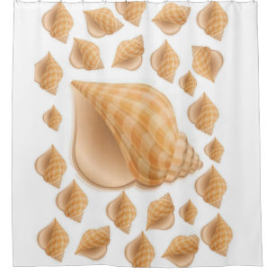 Shells white showercurtain
