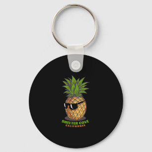 Shelter Cove California Ca Pineapple Sungles Vacat Keychain