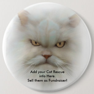 SHELTER FUNDRAISER COLOSSAL 6 inch Cat Button Pin