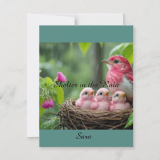 Shelter in the Rain – A Rose-Breasted Grosbeak’s RSVP Card