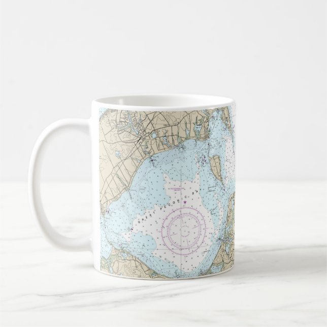 Shelter Island Sound and Peconic Bays Chart Coffee Mug (Left)