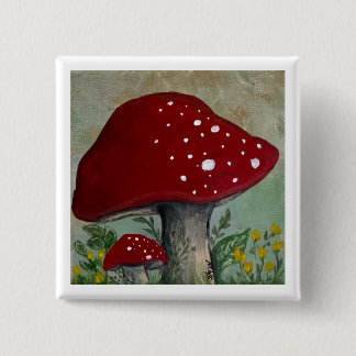 Shelter Red Mushroom Button