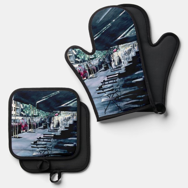 Sheltered by Mid Morning Sun Oven Mitt & Pot Holder Set (Front/Back)