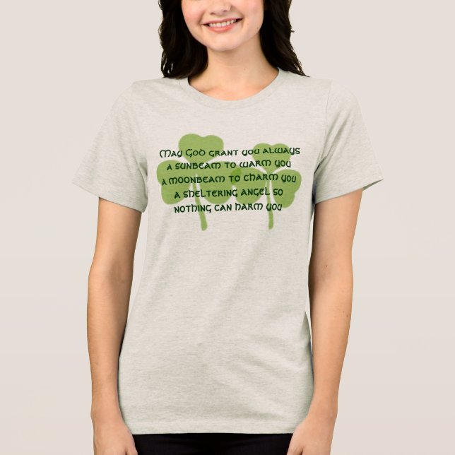 Sheltering Angel so Nothing Can Harm You Tri-Blend Shirt (Front)