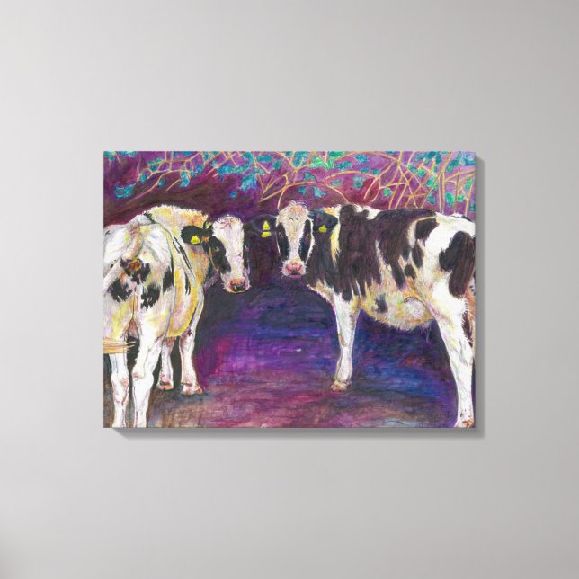 Sheltering cows 2011 canvas print (Front)
