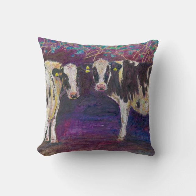 Sheltering cows 2011 throw pillow (Front)