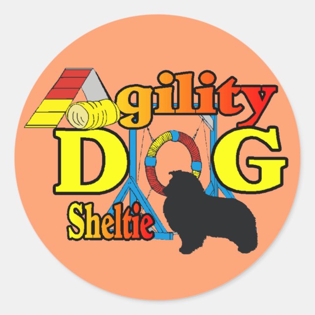 Sheltie Agility Shetland Sheepdog Gifts Classic Round Sticker (Front)