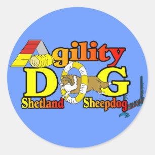Sheltie Agility Shetland Sheepdog Gifts Classic Round Sticker