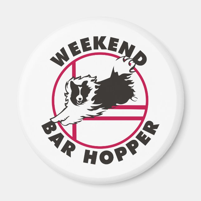 Sheltie Agility Weekend Bar Hopper Magnet (Front)