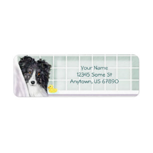 Sheltie Bath Bi Étiquettes noirs