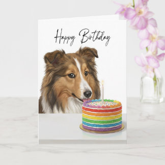 Sheltie Birthday Cake Inspector Card