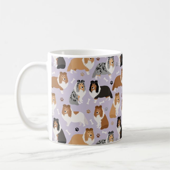 Sheltie Bones and Paws Coffee Mug (Left)