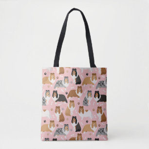 Sheltie Bones and Paws Tote Bag
