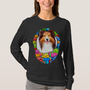 Sheltie Christmas Open Gifts Sable T-Shirt