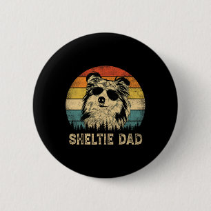 Sheltie Dad Dog Lovers Father's Day Tee  2 Inch Round Button