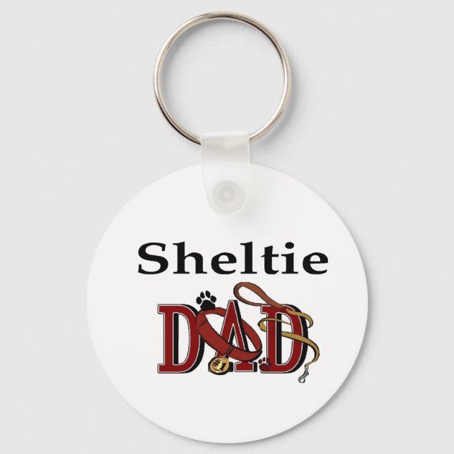Sheltie Dad Gifts Keychain (Front)