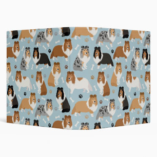 Sheltie Dog Bones and Paws Binder