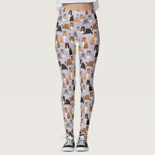 Sheltie Dog Bones and Paws Leggings