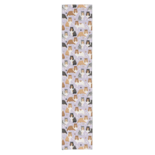 Sheltie Dog Bones and Paws Short Table Runner