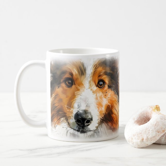 Sheltie Dog Mom Coffee Mug (With Donut)
