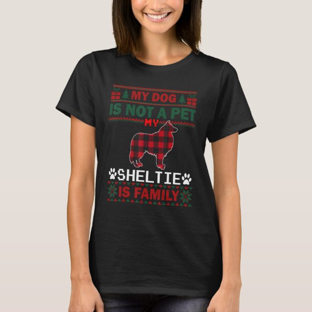 Sheltie Dog Owners Matching Pajama Family Dog Ugly T-Shirt (Front)