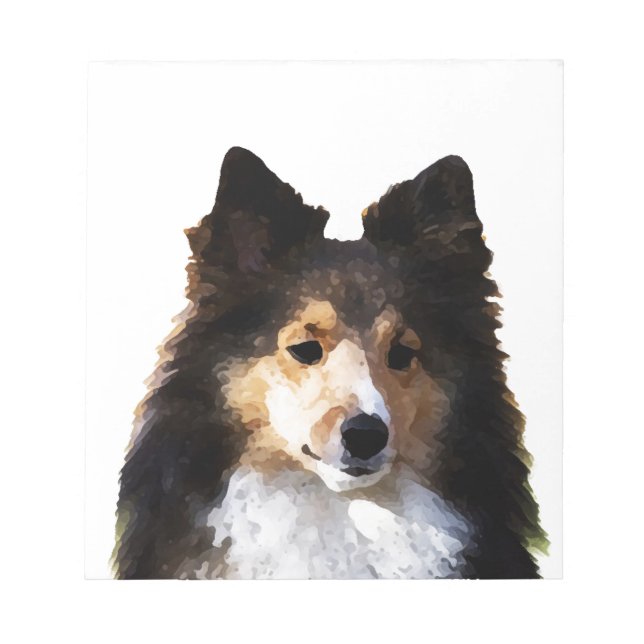 Sheltie Dog painting sketch Notepad (Front)