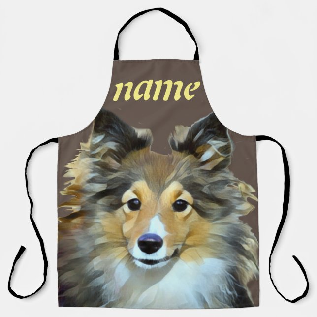 Sheltie Dog Pet love All-Over Print Apron (Front)
