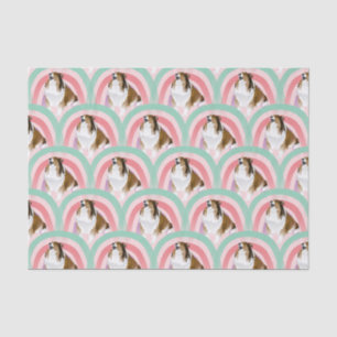 Sheltie Dog Rainbow Pink Birthday Tissue Paper