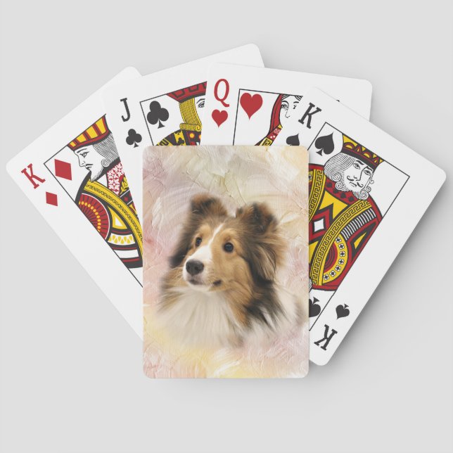 Sheltie face playing cards (Back)