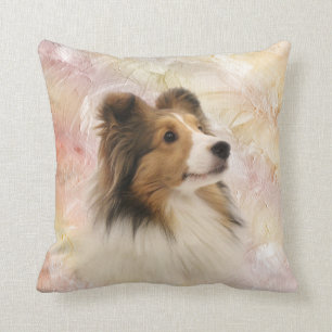 Sheltie face throw pillow