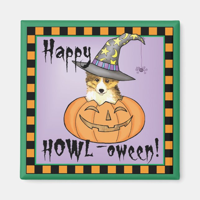Sheltie Halloween Magnet (Front)