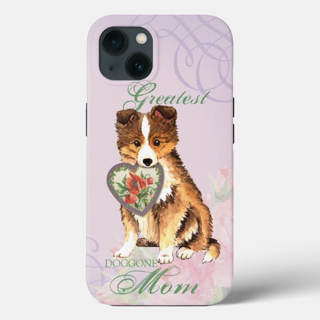 Sheltie Heart Mom Case-Mate iPhone Case (Back)