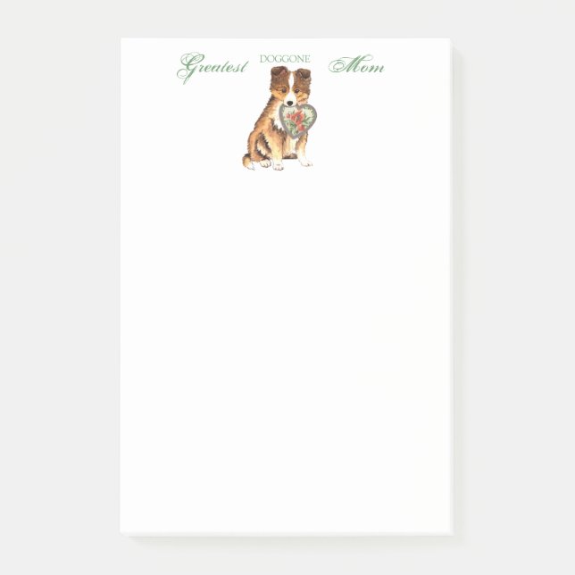 Sheltie Heart Mom Post-it Notes (Front)