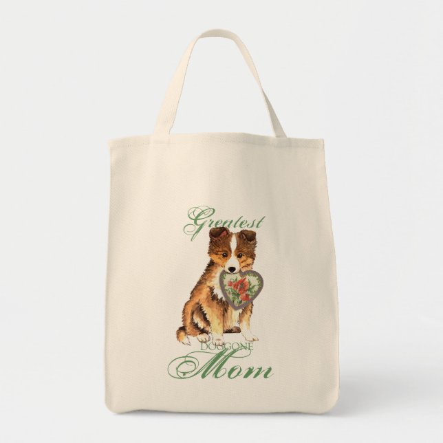 Sheltie Heart Mom Tote Bag (Front)