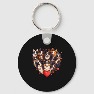 Sheltie Heart-shaped Cute Sheltie Dog Lover Men Wo Keychain