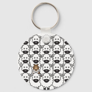 Sheltie in the Sheep Keychain