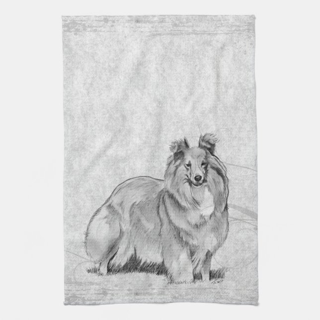 Sheltie Kitchen Towel (Vertical)