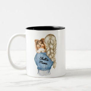 Sheltie Mama Blonde with Sable Two-Tone Coffee Mug
