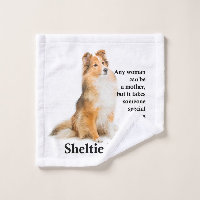 Sheltie maman lave linge (Gant de toilette)