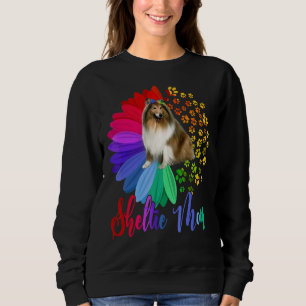 Sheltie Mom A Half Sunflower Sheltie Dog Mother's Sweatshirt