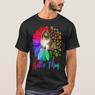 Sheltie Mom A Half Sunflower Sheltie Dog Mother's T-Shirt