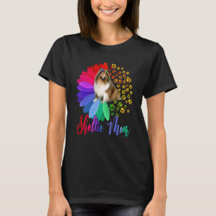 Sheltie Mom A Half Sunflower Sheltie Dog Mother's T-Shirt