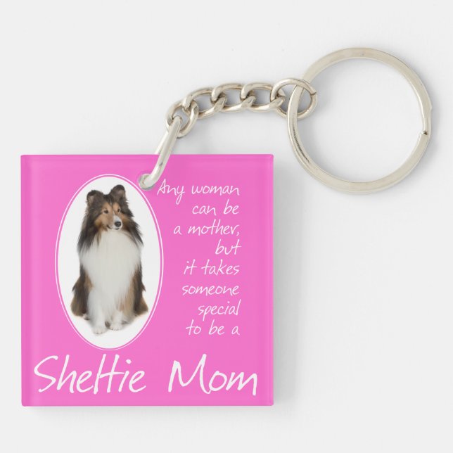 Sheltie Mom Keychain (Back)