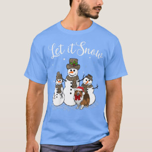 Sheltie Mom Let It Snow Snowman Leopard Print546 T-Shirt