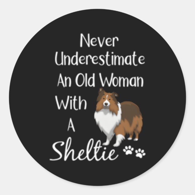 Sheltie Old And Sheltie Sheltie Mom Classic Round Sticker (Front)