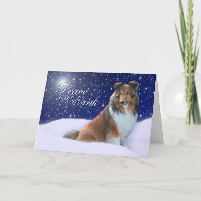 Sheltie Peace Christmas Card (Front)