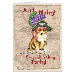 Sheltie Pirate Invitation