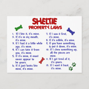 SHELTIE Property Laws 2 Postcard